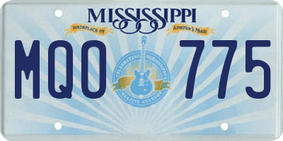 MS license plate MQO775