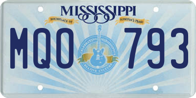 MS license plate MQO793