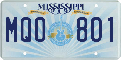 MS license plate MQO801