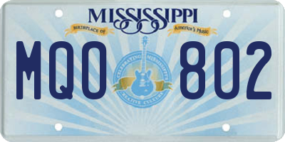 MS license plate MQO802