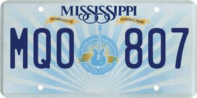 MS license plate MQO807