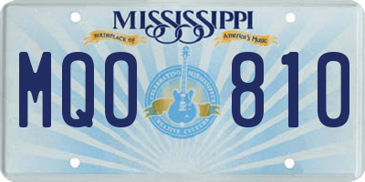 MS license plate MQO810
