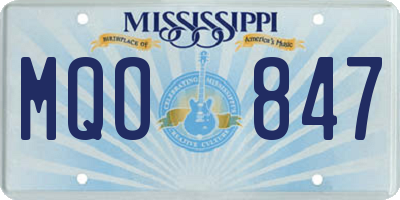 MS license plate MQO847