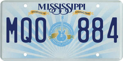 MS license plate MQO884
