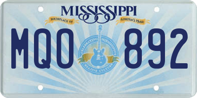 MS license plate MQO892