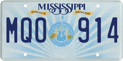 MS license plate MQO914