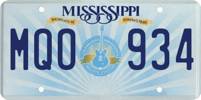 MS license plate MQO934