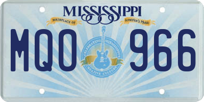 MS license plate MQO966