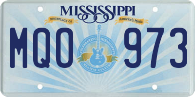MS license plate MQO973