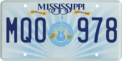 MS license plate MQO978