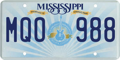 MS license plate MQO988