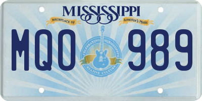 MS license plate MQO989
