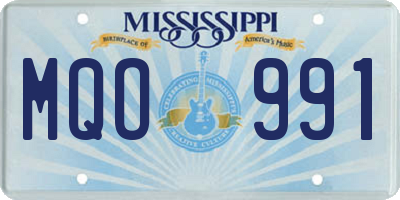MS license plate MQO991