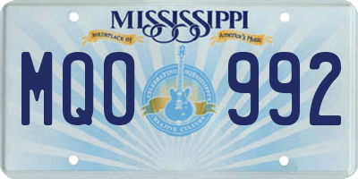 MS license plate MQO992