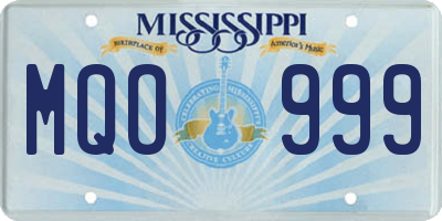 MS license plate MQO999