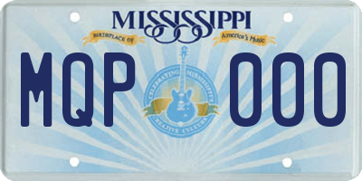 MS license plate MQP000
