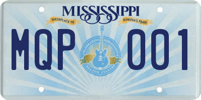 MS license plate MQP001