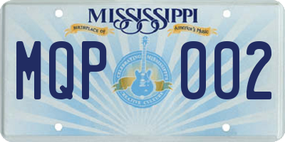 MS license plate MQP002