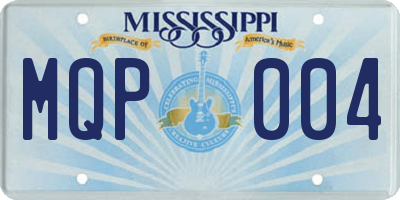 MS license plate MQP004