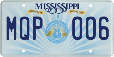 MS license plate MQP006