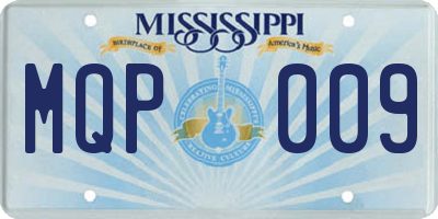 MS license plate MQP009