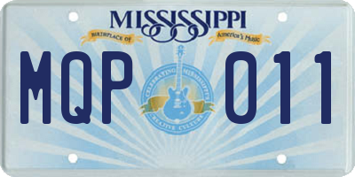 MS license plate MQP011