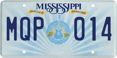 MS license plate MQP014