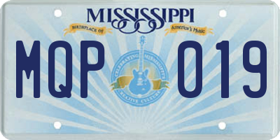MS license plate MQP019