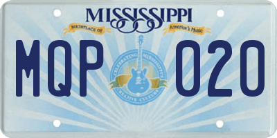 MS license plate MQP020