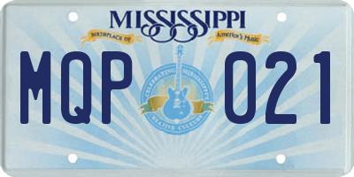 MS license plate MQP021