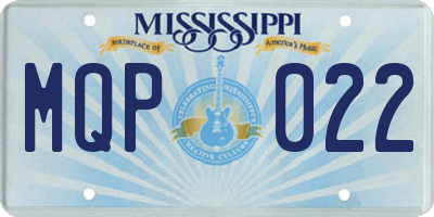 MS license plate MQP022