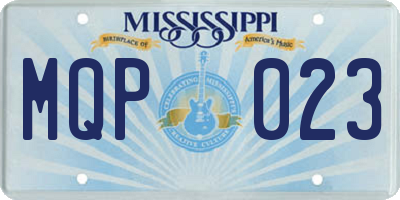 MS license plate MQP023