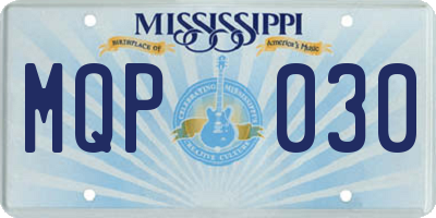 MS license plate MQP030