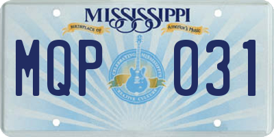 MS license plate MQP031
