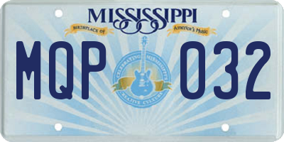 MS license plate MQP032