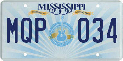 MS license plate MQP034
