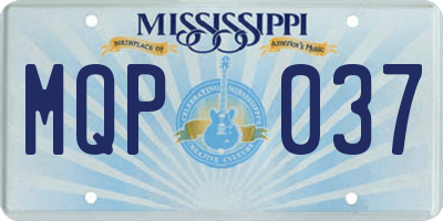 MS license plate MQP037