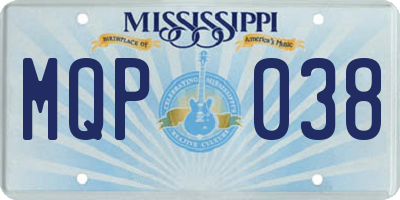 MS license plate MQP038