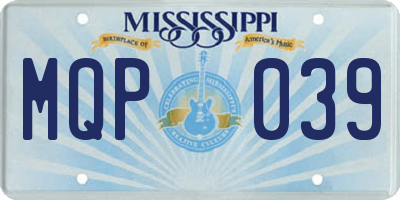 MS license plate MQP039