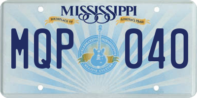 MS license plate MQP040