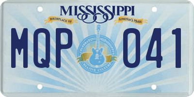 MS license plate MQP041