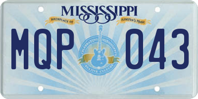 MS license plate MQP043