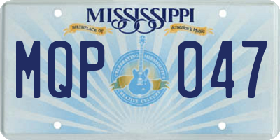 MS license plate MQP047