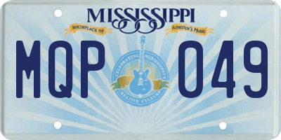 MS license plate MQP049