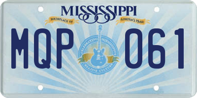MS license plate MQP061