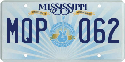 MS license plate MQP062