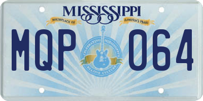 MS license plate MQP064