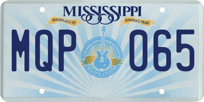 MS license plate MQP065