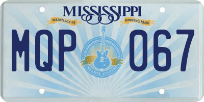 MS license plate MQP067