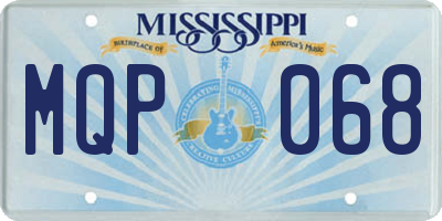 MS license plate MQP068